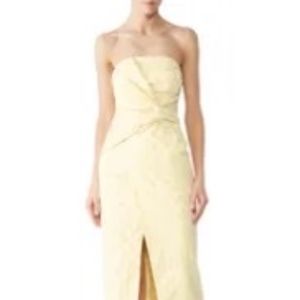 C/MEO Collection Rent the Runway yellow Elate midi dress strapless sz S $190